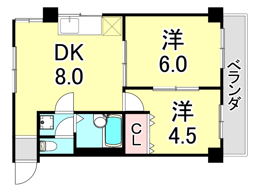 離宮前グリーンハイツの間取り