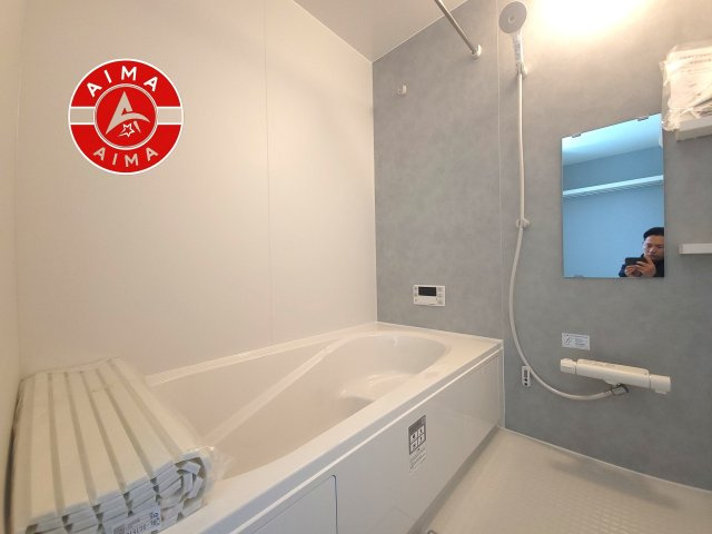 糟屋郡宇美町宇美中央1丁目第4-3棟（2号棟）の浴室|1日の疲れを癒してくれる広々バスルーム。雨の日のお洗濯にも大活躍な浴室乾燥機付です！
