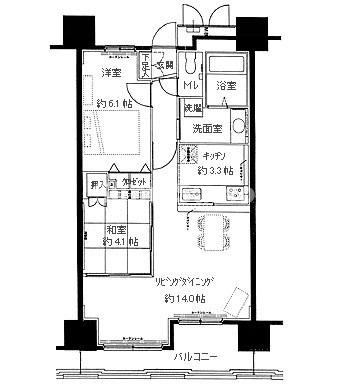 レジディア三宮東の間取り