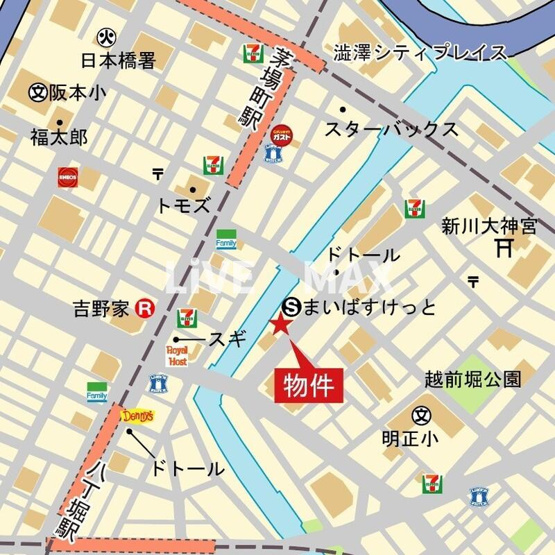 【地図】サンライズ茅場町