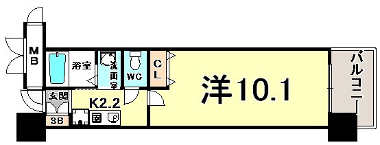 レジディア三宮東の間取り