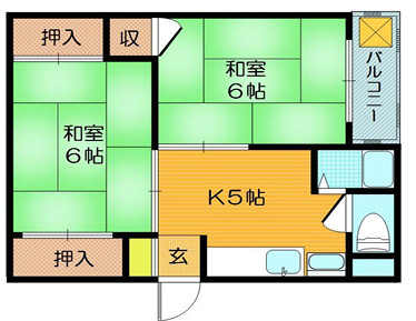 六甲コーポラスの間取り