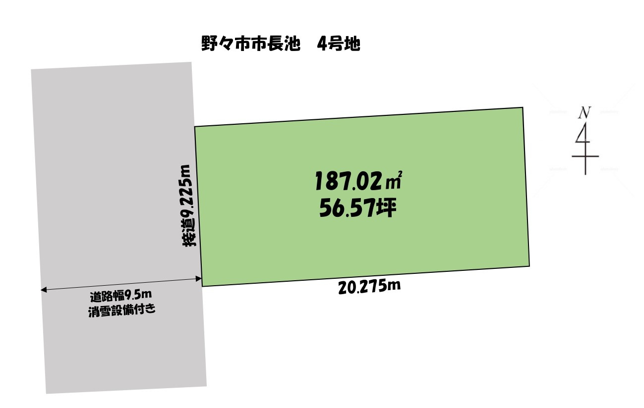 野々市市長池　住宅用地　全4区画の土地図