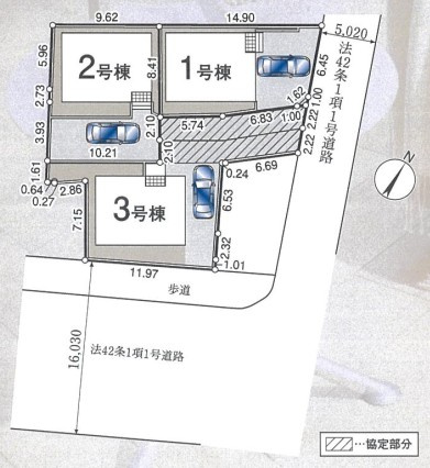 狭山市中央第8　新築戸建　クレイドルガーデンの区画図