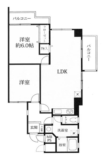 【間取り】 | エルシティ桃山 | 専有面積57.92㎡