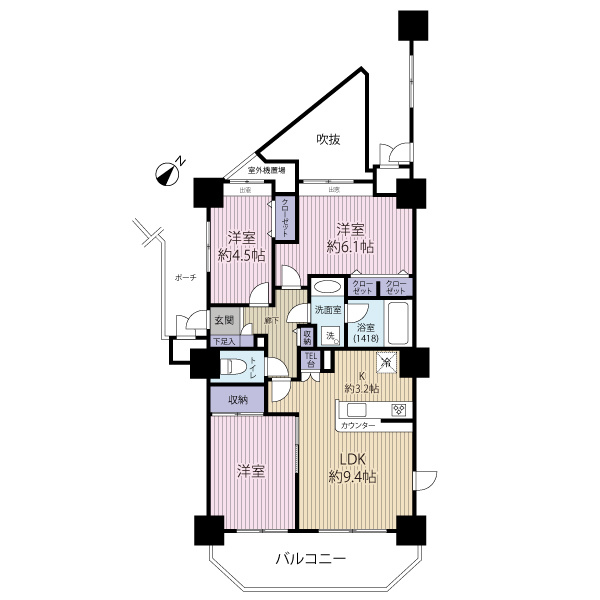 使いやすい3LDKの間取り