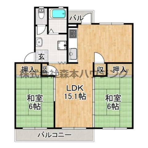 【間取り】 | 　香里三井住宅A99号棟