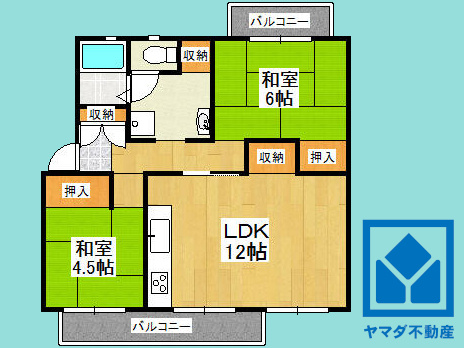 男山第4住宅308号棟の間取り