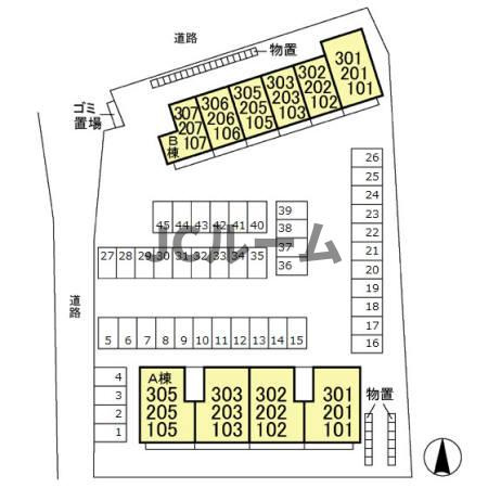 ハイツ９４３Ａの区画図