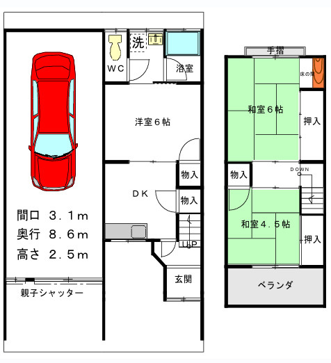 金田町6丁目貸家