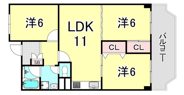 芦屋山ノ手アーバンライフの間取り