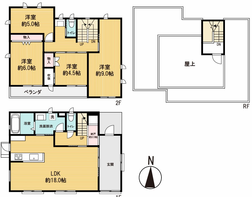 大泉町吉田　中古住宅の間取り