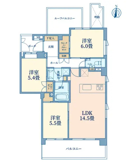【間取り】 | ★仲介手数料無料★ RESIDENTIAL SHINAGAWANAKANOBU（南向きで陽当たり・眺望良好）