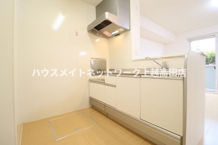 グランシャトー Ｂのキッチン|対面キッチン（参考102号室反転室内写真）