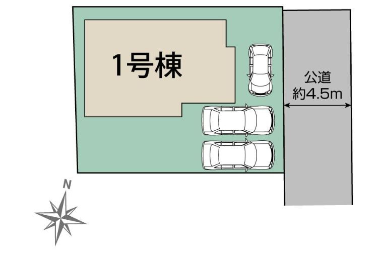 平塚市ふじみ野２丁目新築戸建て　１号棟の区画図|区画図「平塚市ふじみ野２丁目新築戸建て　1号棟」