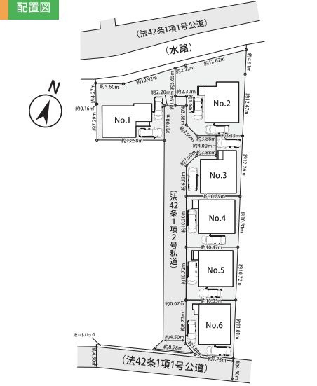 厚木市林3丁目新築戸建て　1期№6の区画図|区画図「厚木市林3丁目新築戸建て」