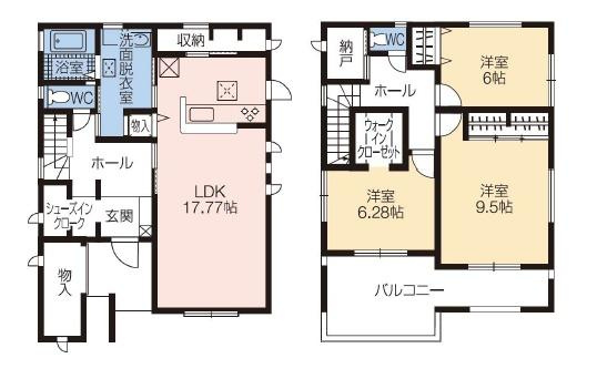 第２渋川市金井１号棟の間取り