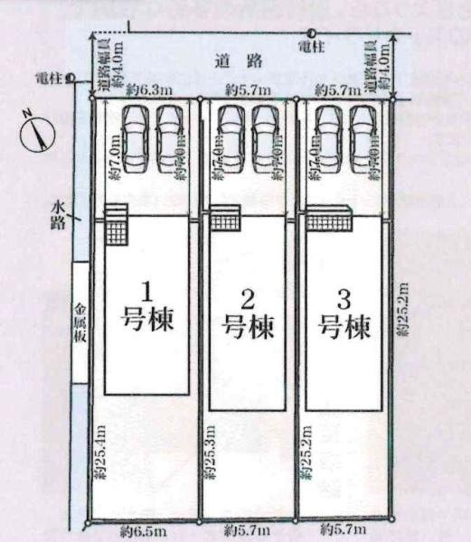 碧南市福清水町４丁目の新築一戸建の区画図|1号棟です。