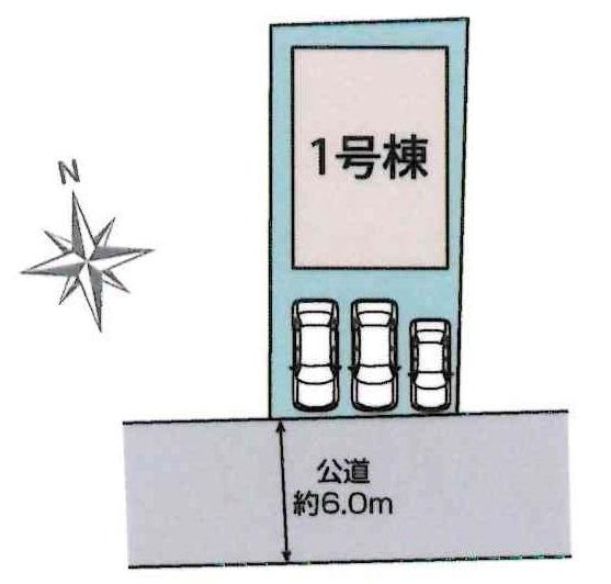 岡崎市中町2丁目　全1棟・1号棟の区画図