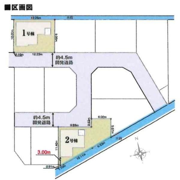 岡崎市中島町01期　全2棟・2号棟の区画図