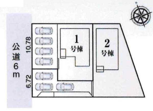 蒲郡第52三谷町東　全2棟・2号棟の区画図