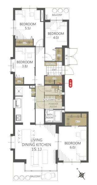 ガーデンテラス白根台９号棟の間取り