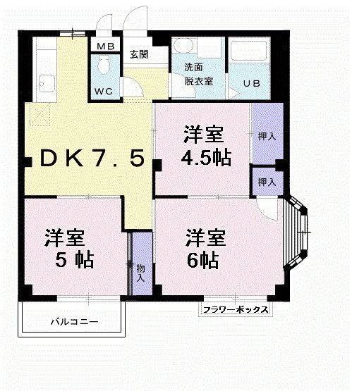 エルディム吉田Ｂの間取り
