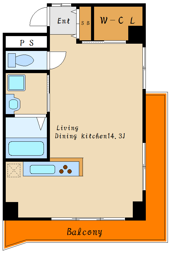 魚住コーポの間取り