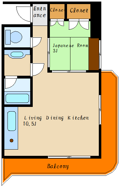 魚住コーポの間取り