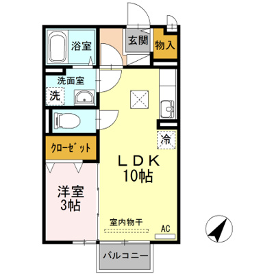 【区画図】 | セジュール浅江　１LDK