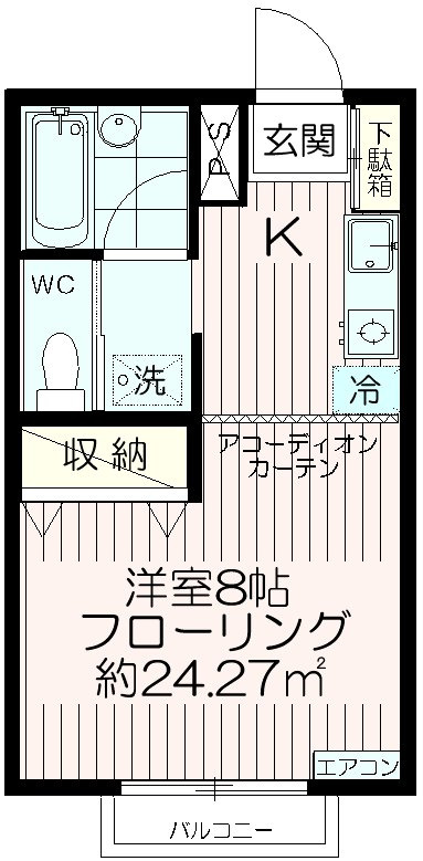 コーポリリーの間取り|洋室8.0帖！【コーポリリー】