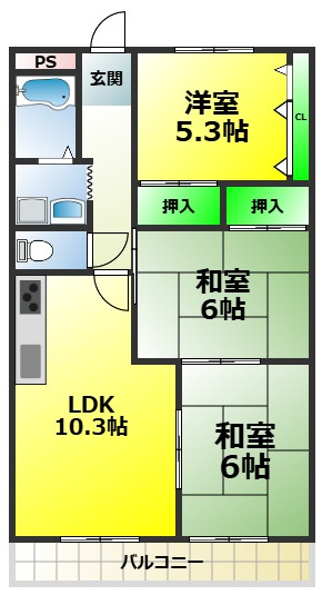 グローリー北豊中の間取り