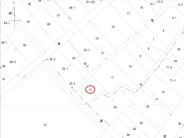 宇土市船場町の売地の土地図