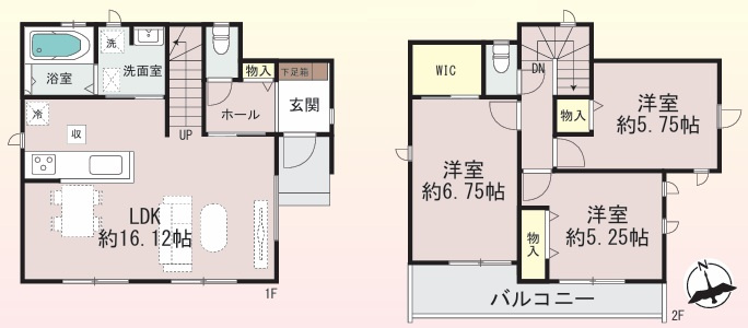 山電　西二見駅徒歩14分　WIC付き　二見町西二見　新築戸建の間取り