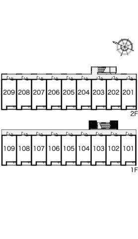 レオパレスあいれすと田村の区画図