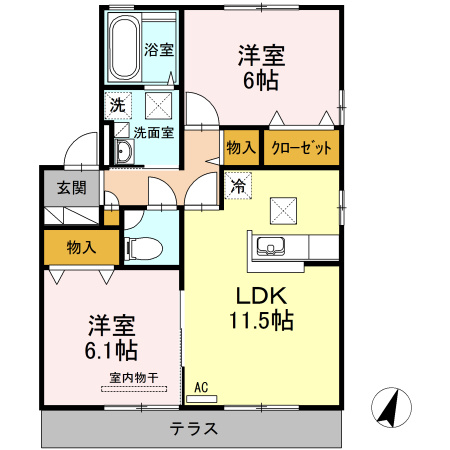 【間取り】 | グランモア　A棟