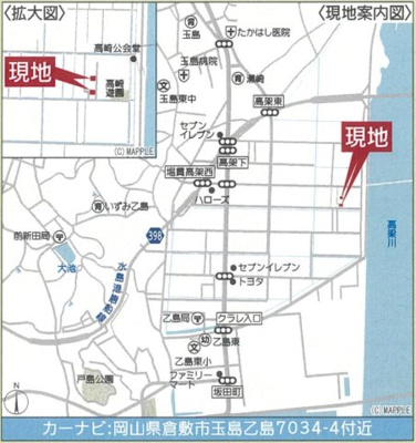 【地図】 | 新築　クレイドルガーデン玉島乙島第11　全2棟 | 現地案内図