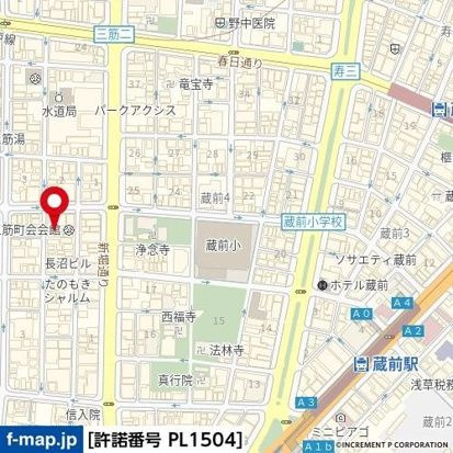 プランドール蔵前の地図