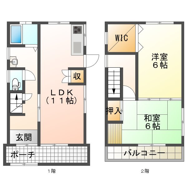 西舞子2丁目貸家の間取り