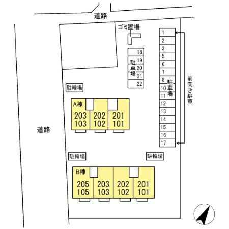メゾンリッシュ　Ｂの区画図