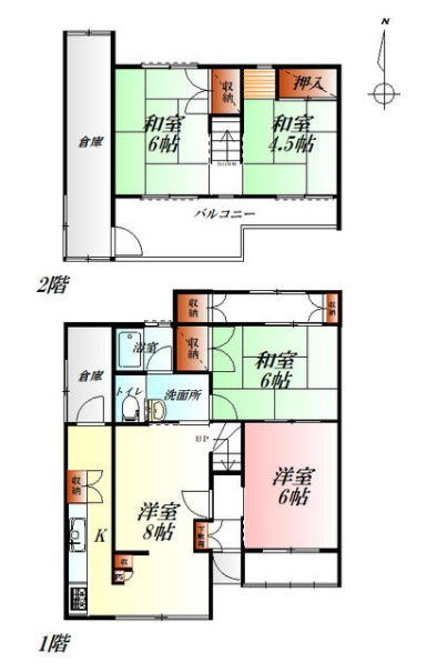 熊谷団地　テラスハウスの間取り