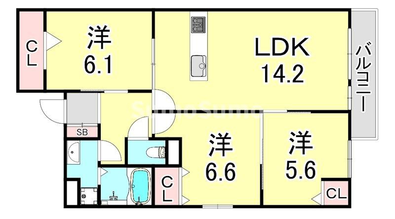 ヴェラ　アズールの間取り