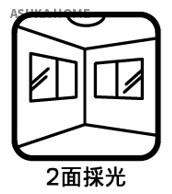 コスモ井土ヶ谷グランヒルズ9号棟の洋室|洋室2面採光です。