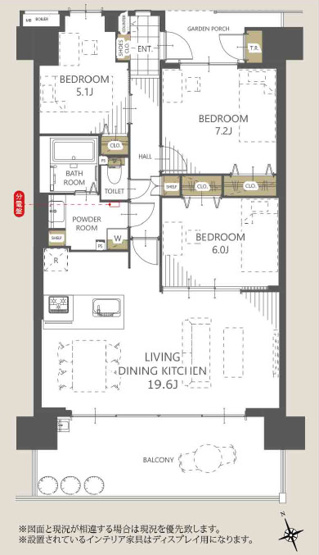 【間取り】 | キャステージパーク4番街 | 【南西向き☆3LDK】室内水廻り設備一新！建具新調、配管更新、フルリノベーション済み☆食洗機・バス追炊機能・浴室乾燥機完備☆安心のアフターサービス保証付き☆24時間365日緊急対応サービス付きです☆