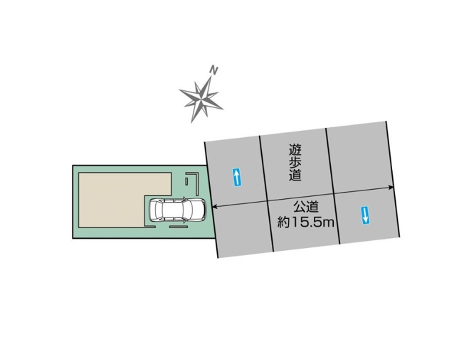 【区画図】 | 志木市中宗岡1丁目　新築一戸建住宅　全1棟　(志木本店) | 車の通りが少ないので車庫入れもスムーズに行えます。