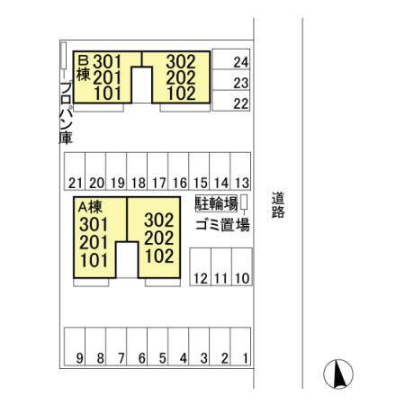スプリーム　Bの区画図