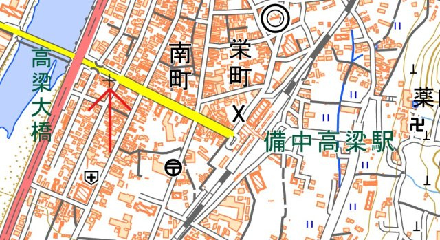 高梁市弓之町一棟マンションの地図