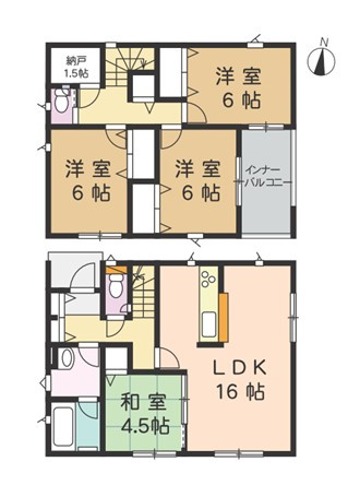 【間取り】 | ＼早くもラ ス ト１棟！／古川穂波全３棟　1号棟