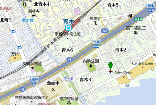 コープ野村東灘青木の地図