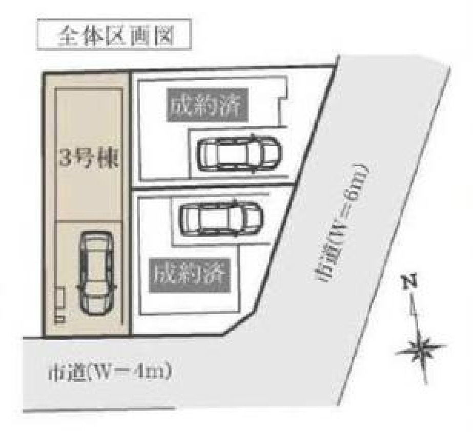 横浜市港北区大曽根2丁目 新築戸建ての区画図